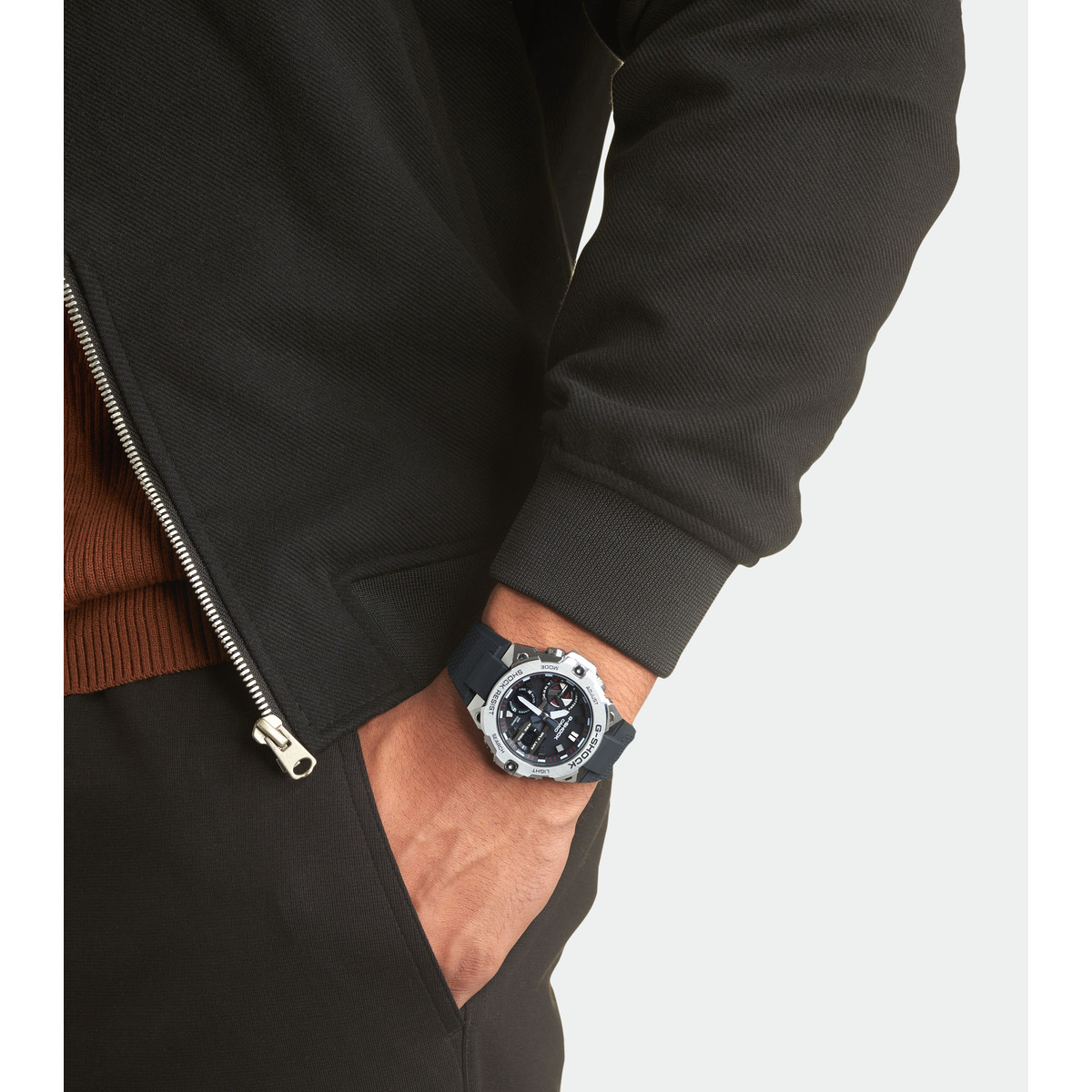 Montre G-SHOCK homme acier bracelet résine noire