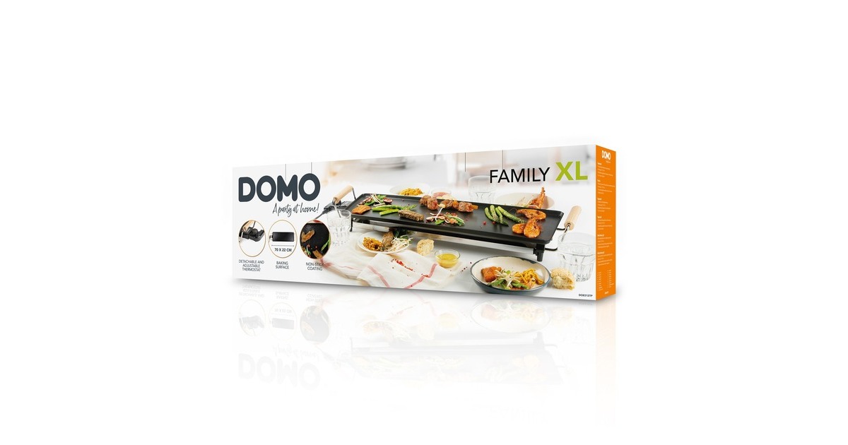 DomoTeppanyaki XL 'Family' DO8312TP elektrische bakplaat  (Zwart)