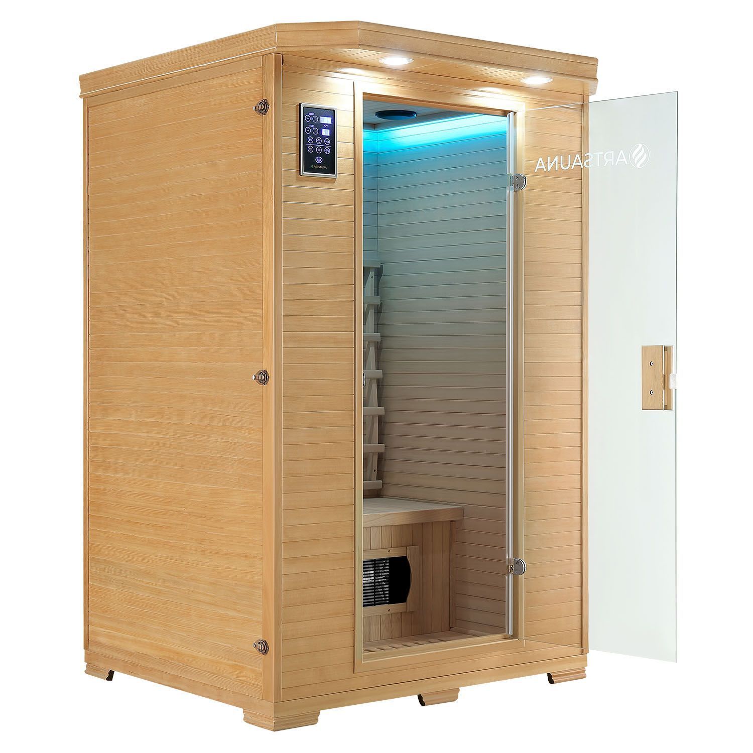 Artsauna Infrarotkabine Wärmekabine Oslo mit Keramikstrahlern & Hemlockholz