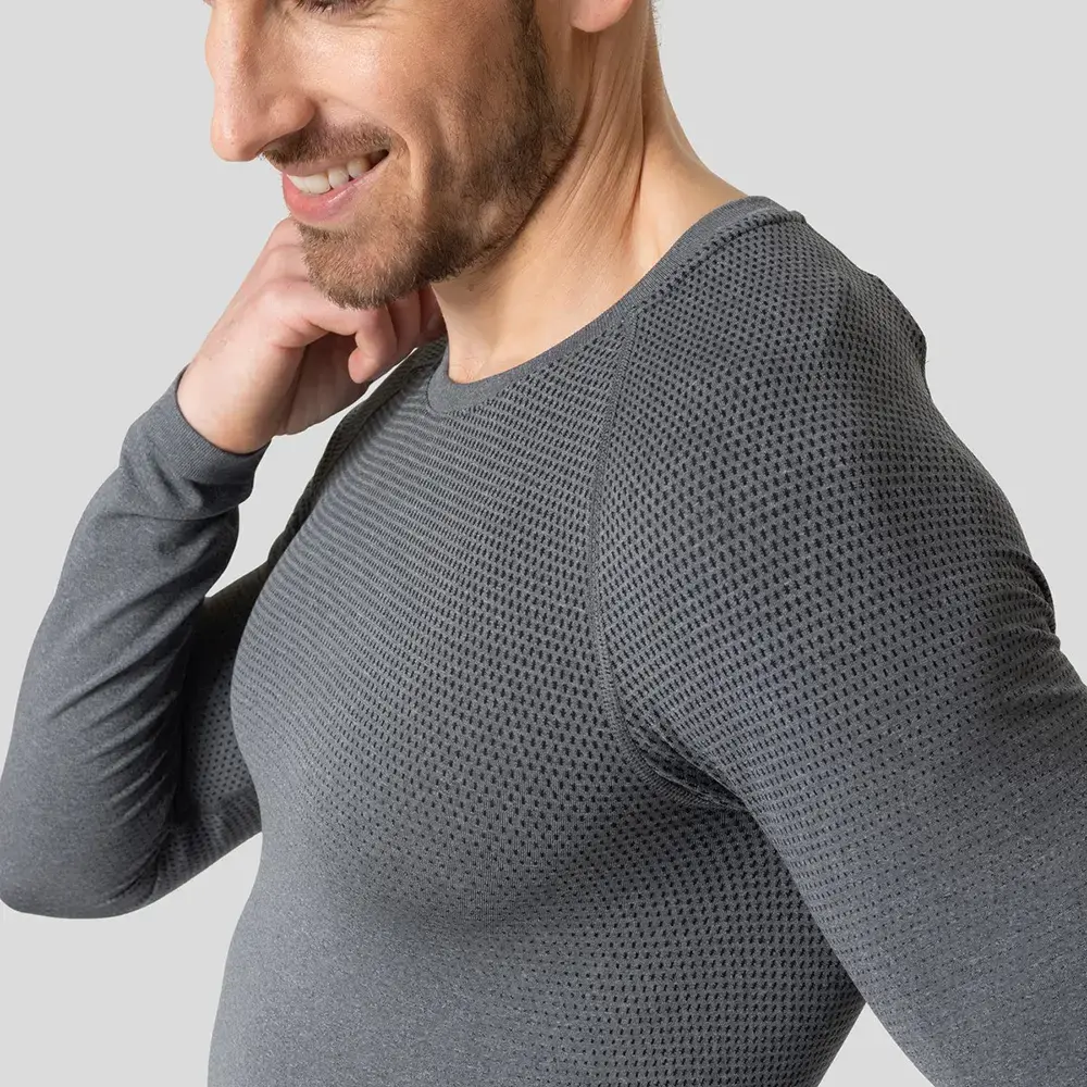 Odlo Performance Light Eco Crew Thermoshirt Lange Mouwen Grijs Heren