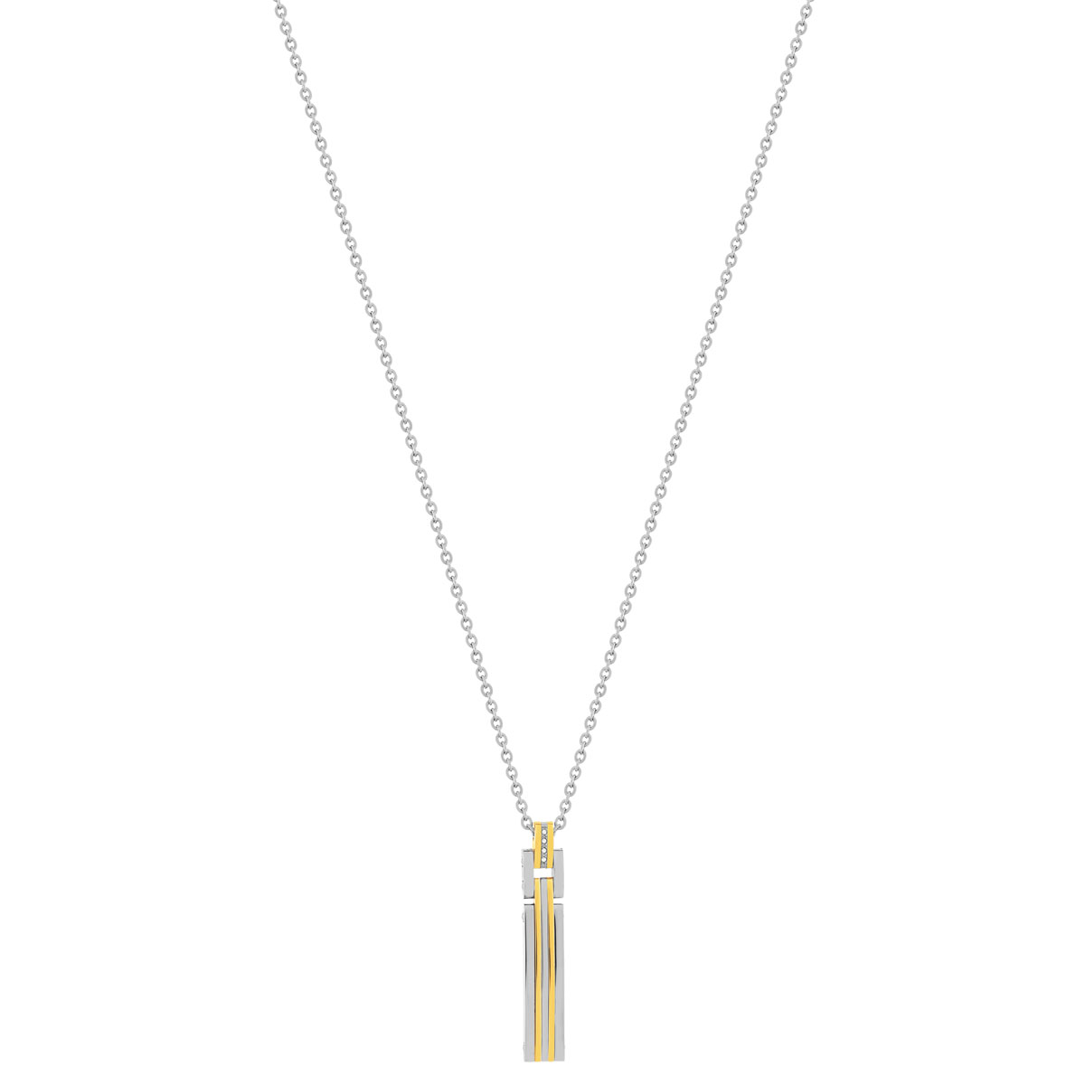 Collier acier bicolore 55 cm