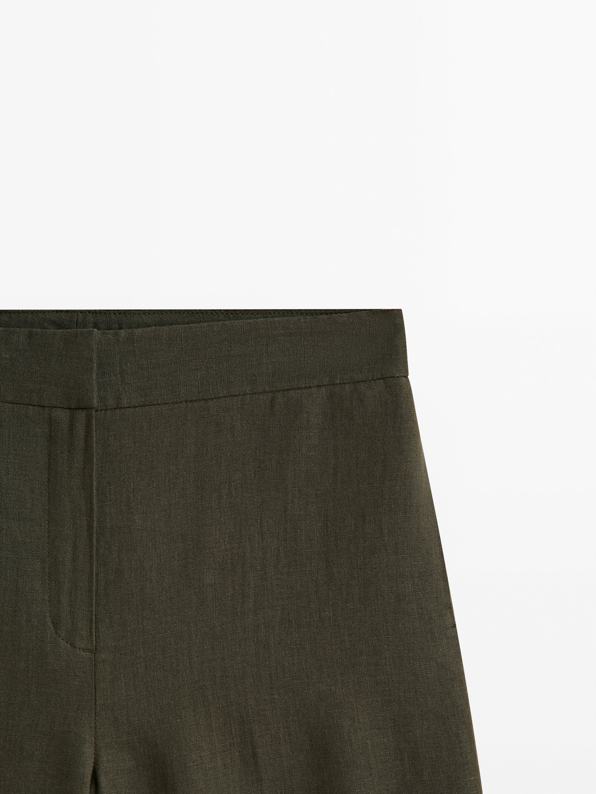 Calça de alfaiataria cropped 100% linho - CINZA