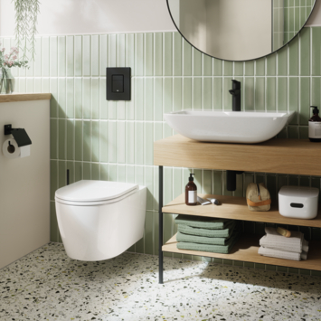Grohe regendoucheset Quickfix Vitalio Start met handdouche 2 standen zwart  - hartafstand kraan 15 cm