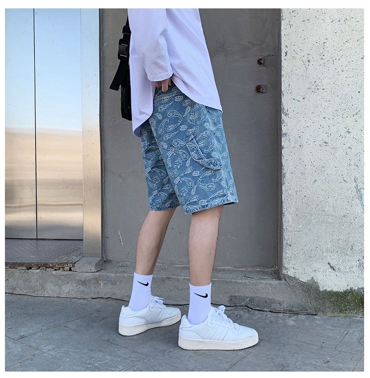 Antaeus - Bedrukte denim shorts