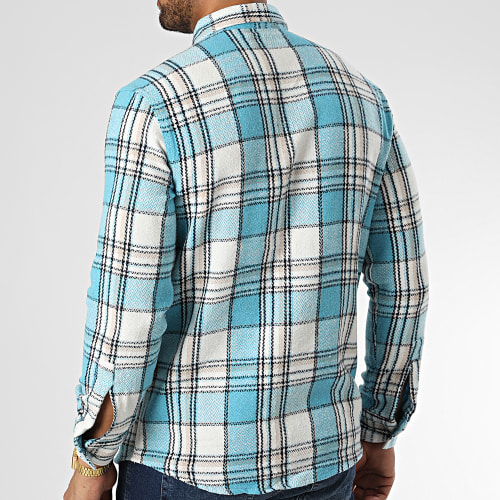 Chemise Manches Longues A Carreaux Dessen19 Bleu