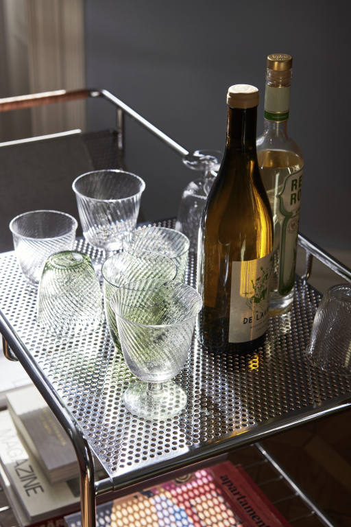 &tradition Alima NDS1 trolley chrome, gelakt eiken
