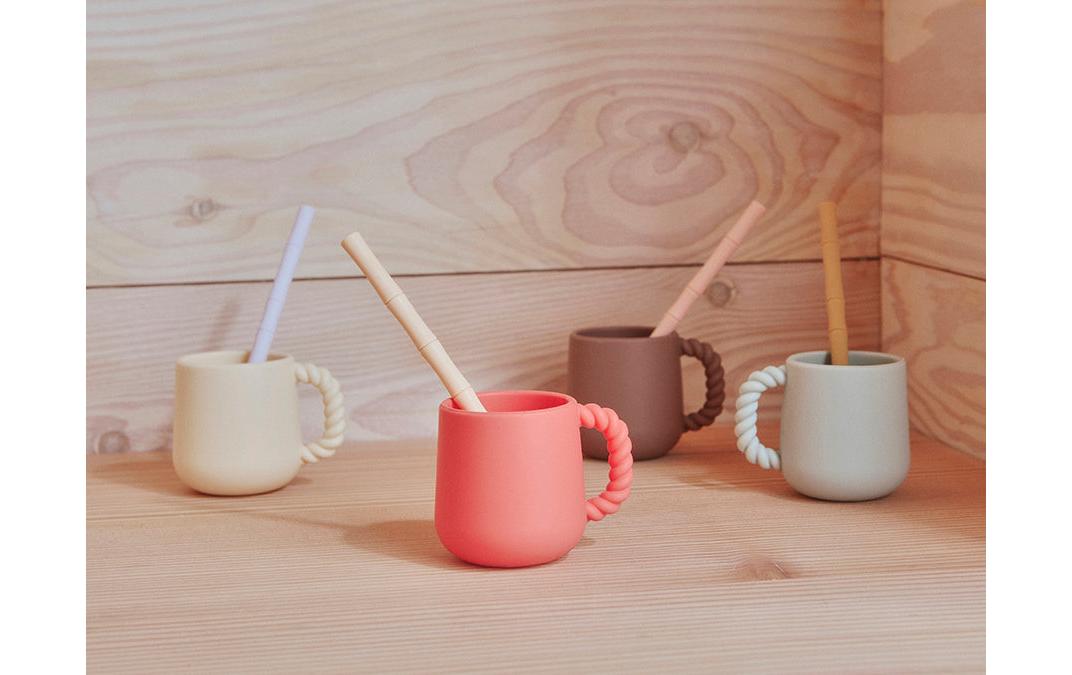 Kindertasse Mellow 2 Stück, Grau/ChokoKinderbecher aus Silikon
