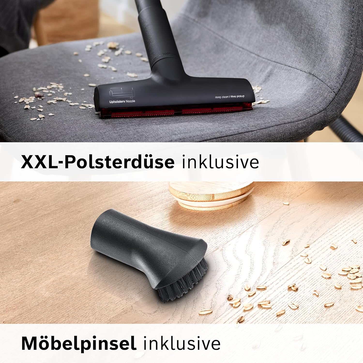 Bosch Staubsauger mit Beutel Serie 8 BGL8XPER, ideal für Allergiker, Hygiene-Filter, 10 Jahre Motorgarantie, XXL-Polsterdüse, XXL-Fugendüse, langes Kabel, Made in Germany, leise, 700 W, blau