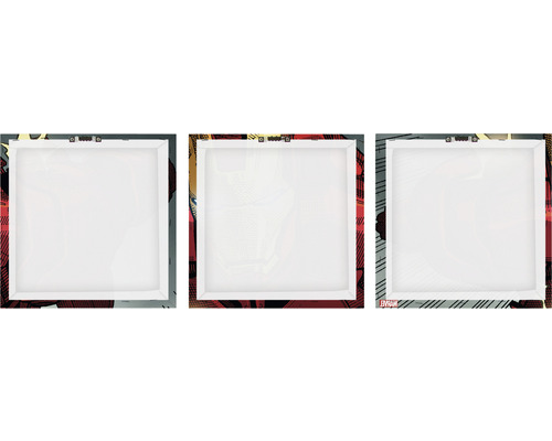 Canvas schilderij Iron Man Classic set van 3 3x 30x30 cm
