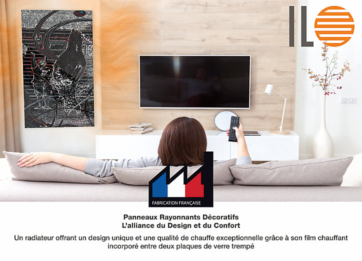 Radiateur électrique à rayonnement avec soufflerie Ilo Fanmix en verre design Zoo 1250W