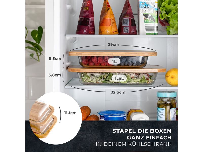 Exitoso Vorratsbehälter Vorratsdose - 2er Set 2.5 l, Weiss Frischhaltedose