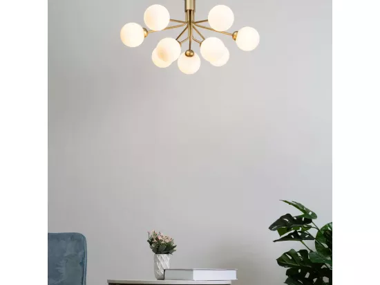 Lustre élégant doré à 9 boules - Audrey