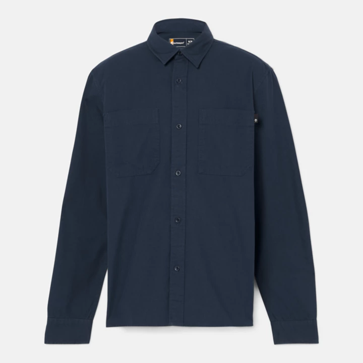 Camisa Windham de algodão masculina na cor azul marinho.