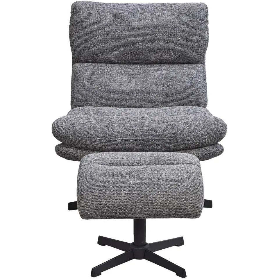 Fauteuil Bobbi incl. hocker - antraciet
