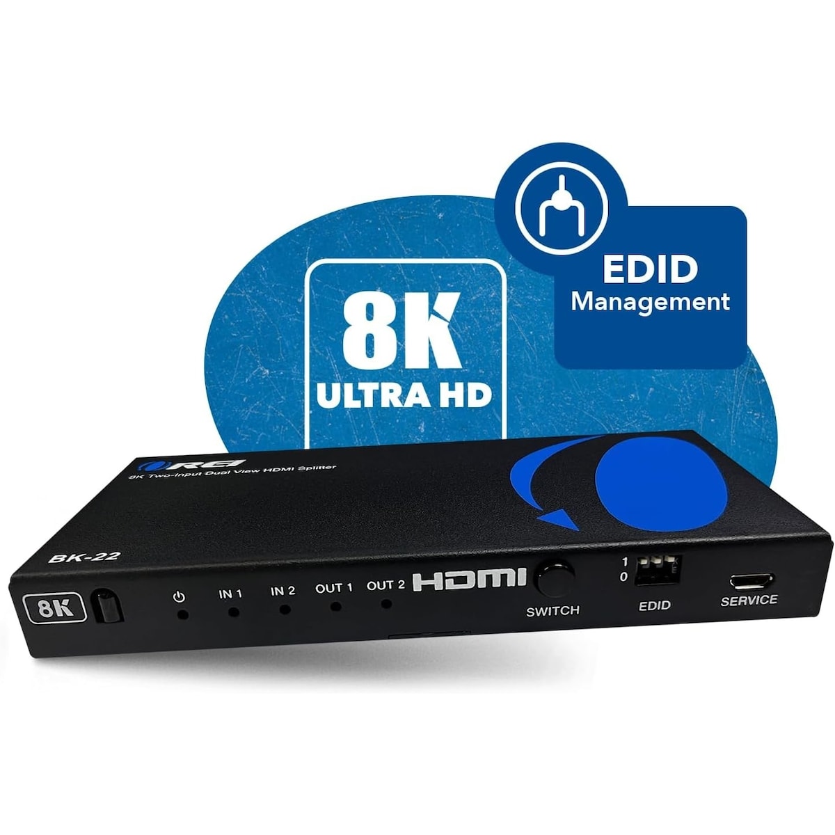 NÖRDIC HDMI Splitter 2 in 2 Out, 4K@120Hz, Dolby Vision Pass-Through, HDCP 2.3, Auto EDID Management