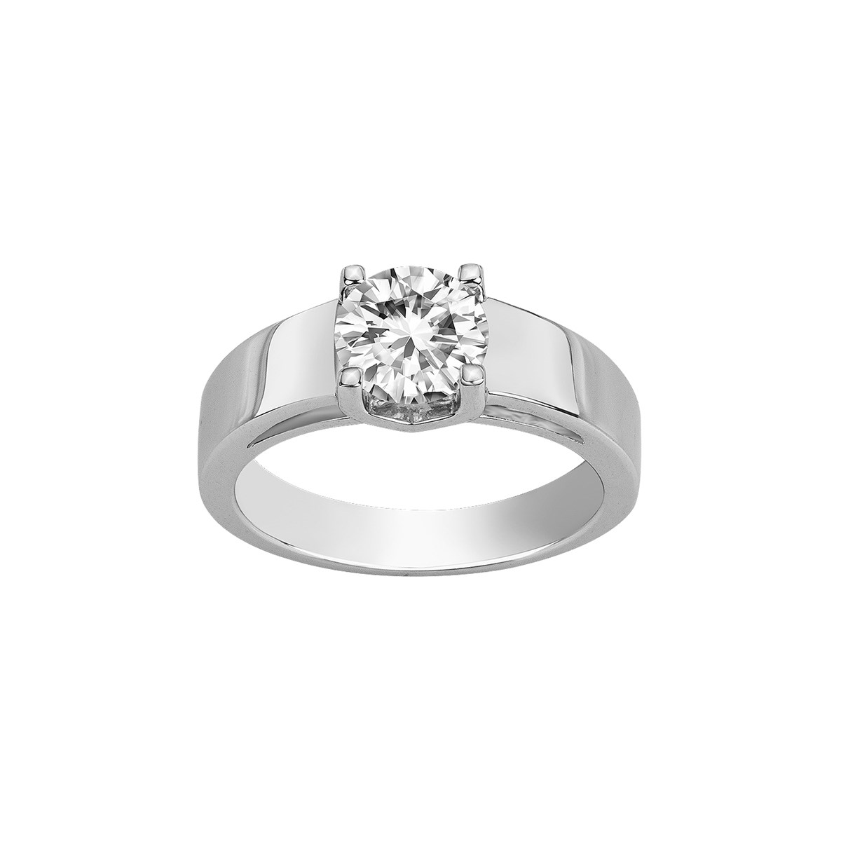 Bague en Argent avec oxyde de zirconium blanc
