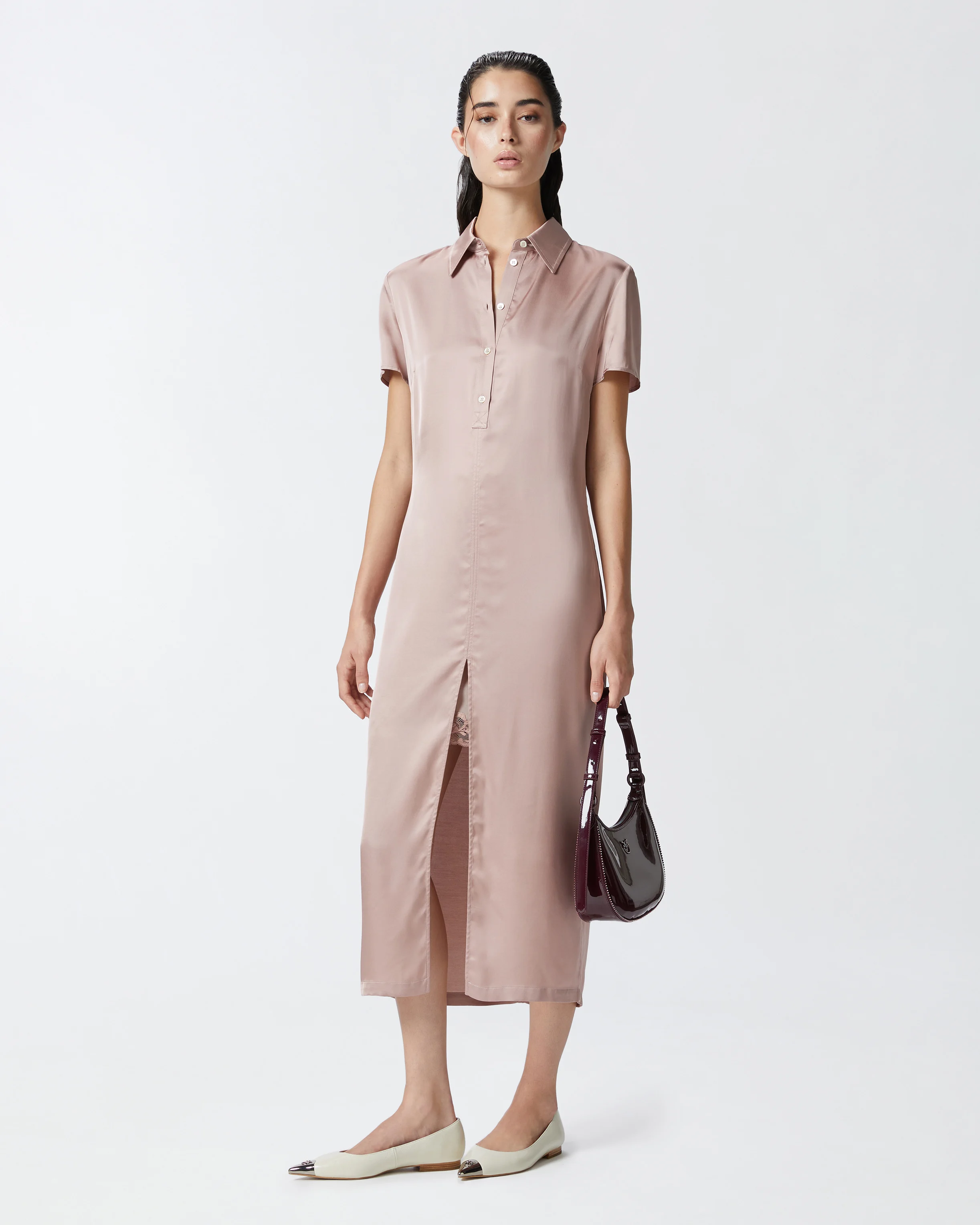 Robe polo midi | Rose