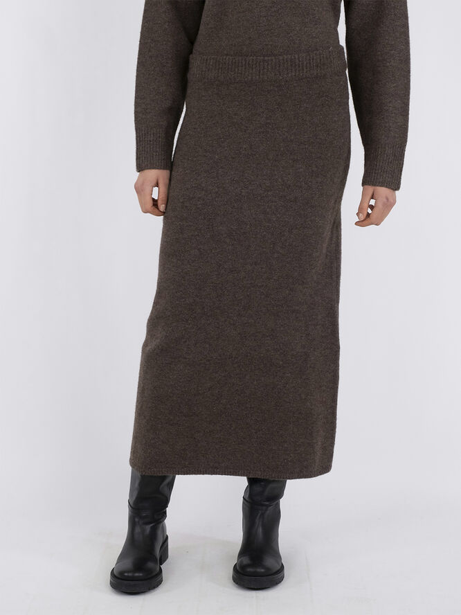 Neo Noir Ashanti Knit Skirt Brown melange