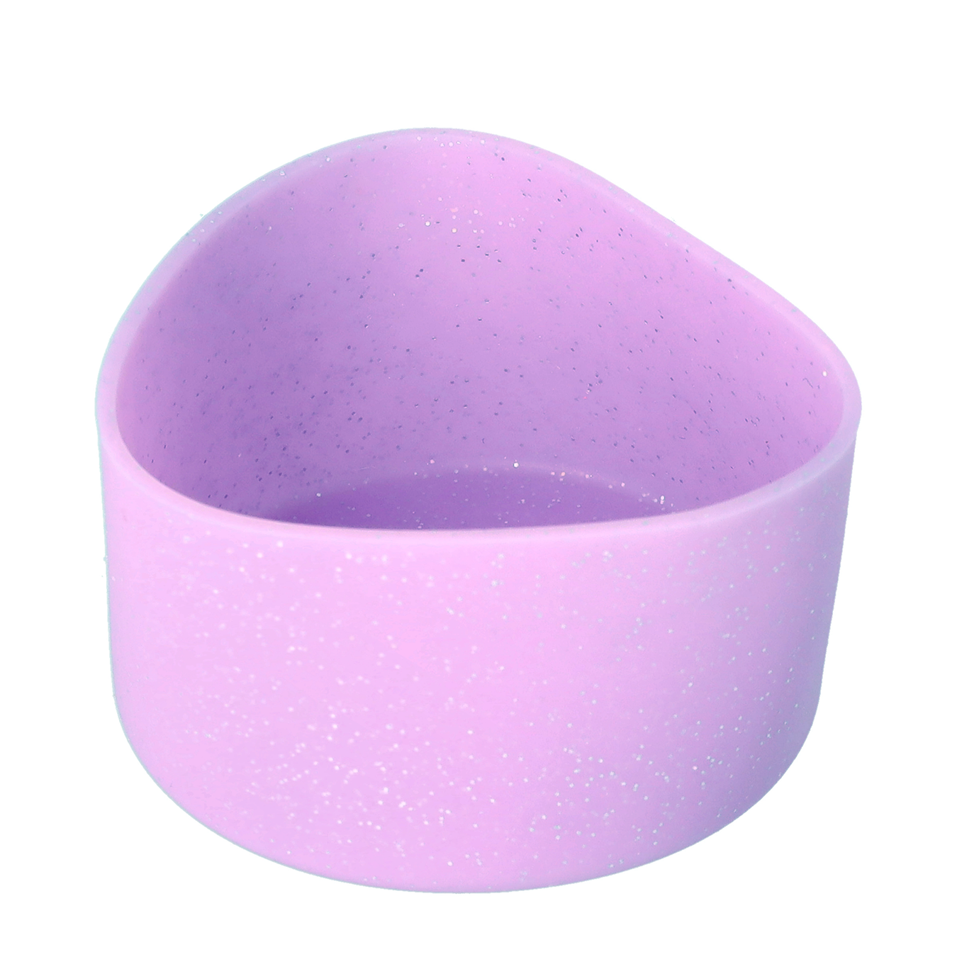 (Ø75x45mm) Silikon Flaschen Boden Manschette Schutz Hülle Anti-Rutsch Glitzer Abdeckung Accessoire für Stanley Cup Thermo Becher - Lila
