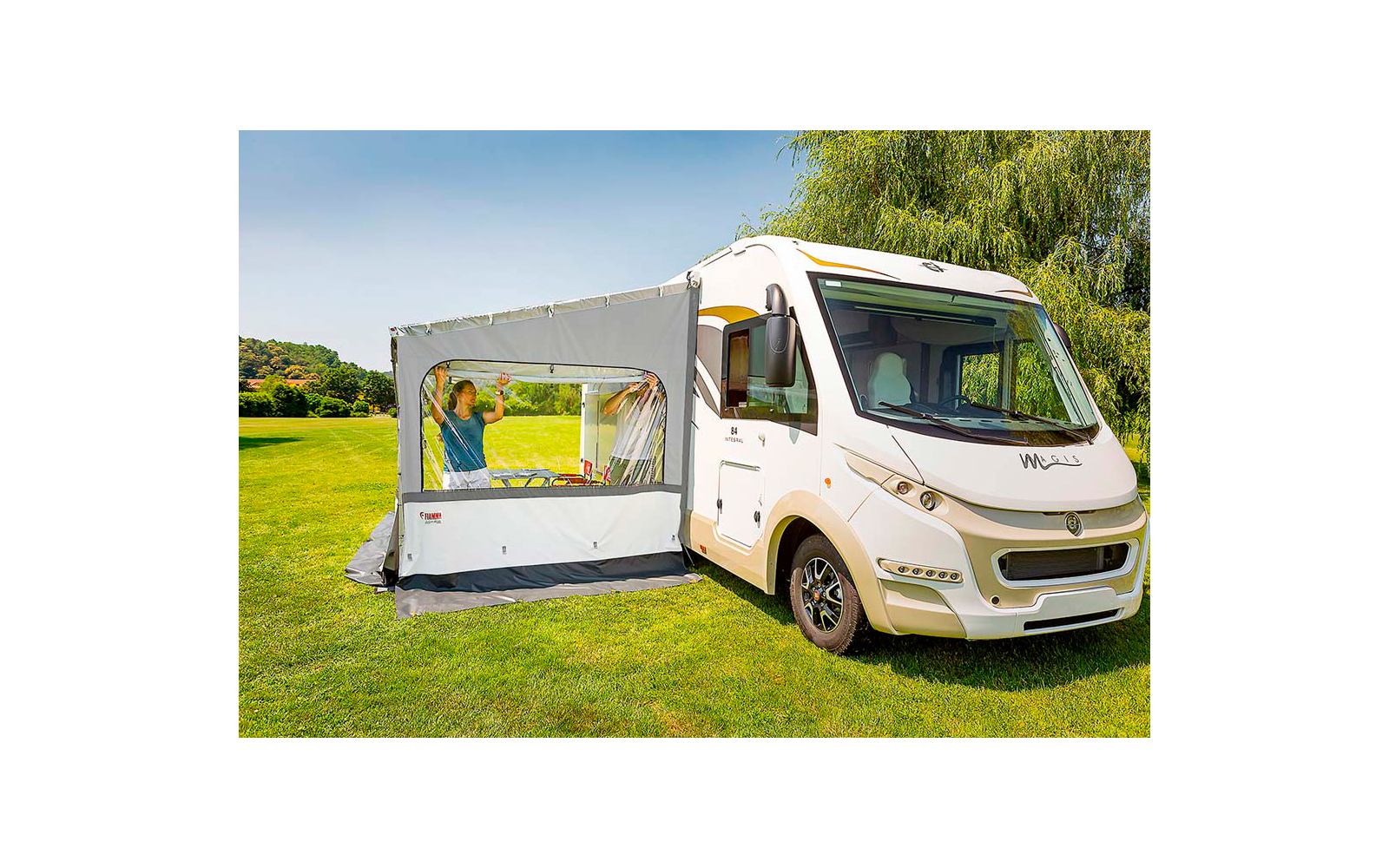 Fiamma Side W Pro Shade Seitenwand mit großem Fenster für Fiamma F45 / F65 / F80s Right