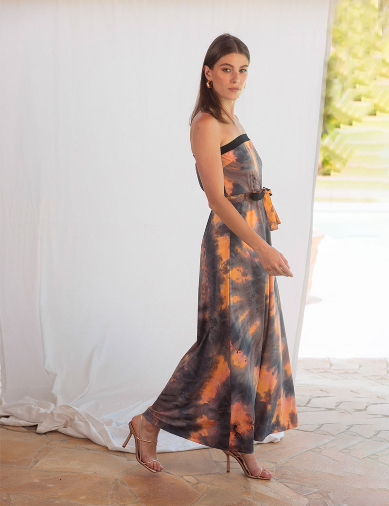 HBT DRESS CODE PRINT | CAROLINA  ROBE ORANGE