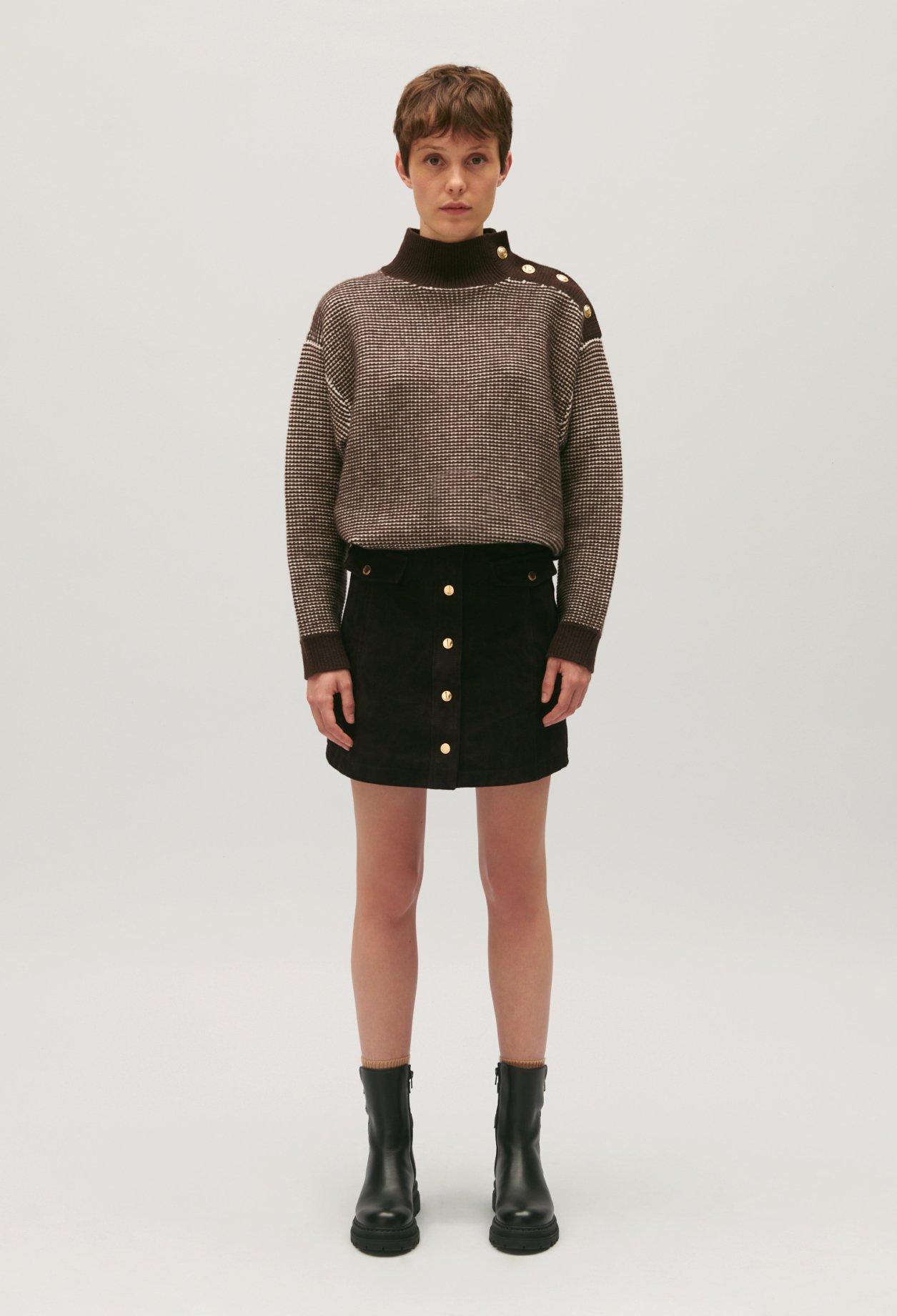 Pull maille bicolore
