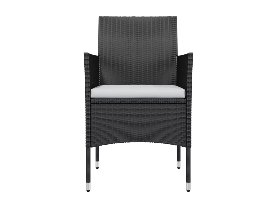 Ensemble à manger de jardin avec coussins 7 pcs Noir