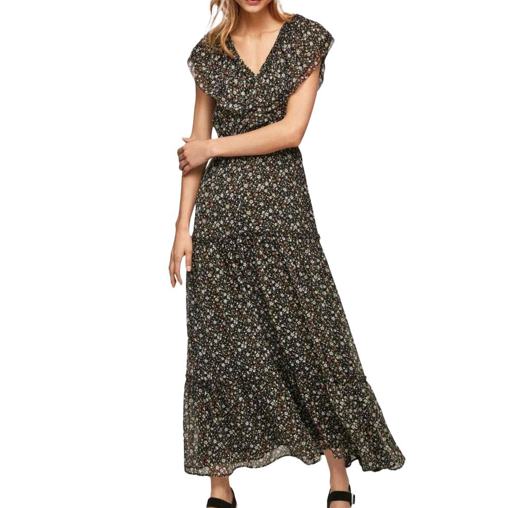 Pepe jeans Robe Noire à Motifs Femme Pepe jeans Aroa