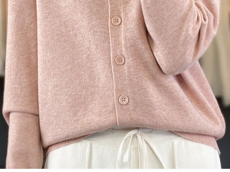 Weelop - Effen Cardigan met Ronde Hals en Knoopjes