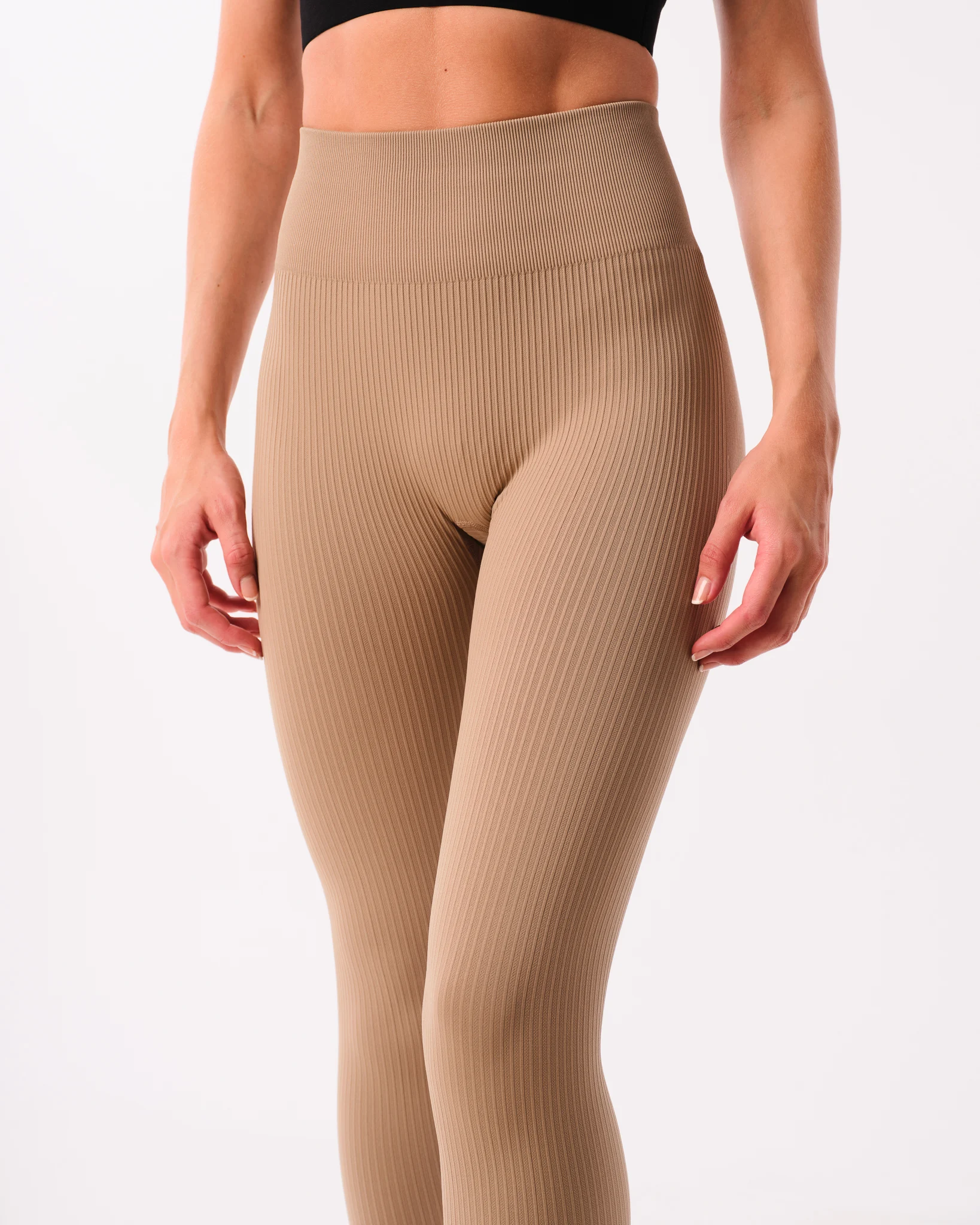 Bumpro Perfect Wide Rib Scrunch Tights Beige Dune