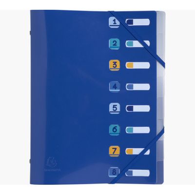 Exacompta BeeBlue - Trieur polypro recyclé 8 positions - A4 - disponible dans différentes couleurs