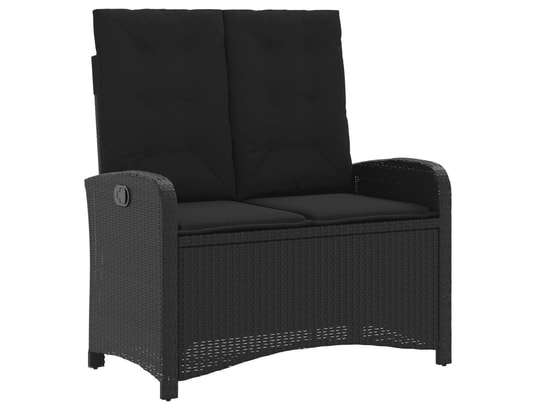 VIDAXL - Banc de jardin Banc inclinable de jardin avec coussins noir résine tressée