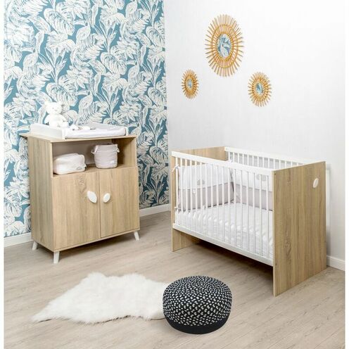 Chambre DUO Lit 60x120 Commode EDEN Bois/Blanc - BEBE9 CREATION