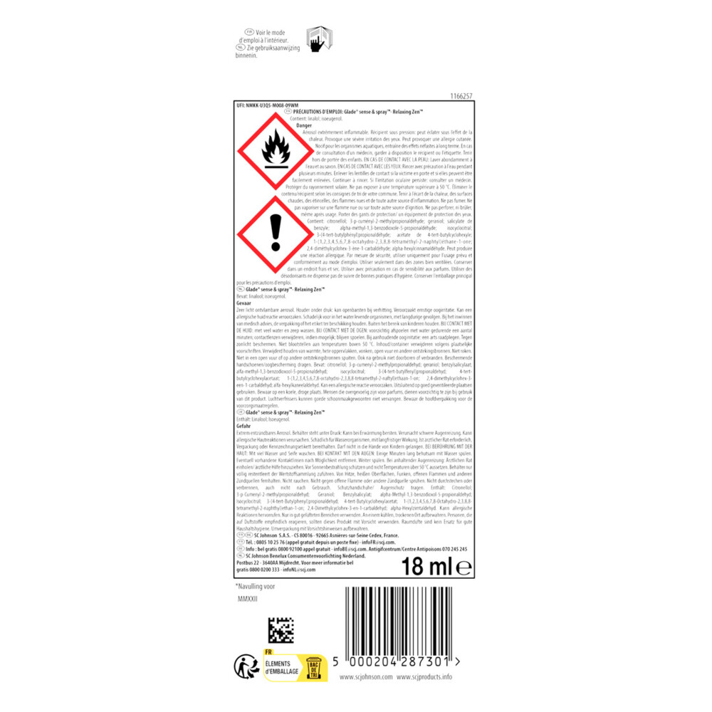 Glade Sense & Spray Relaxing Zen18 ml