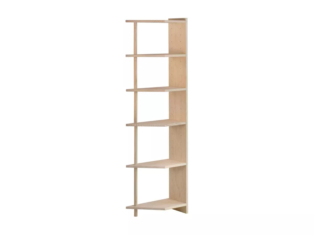 Etagère d'angle en pin brut Gala 6 tablettes