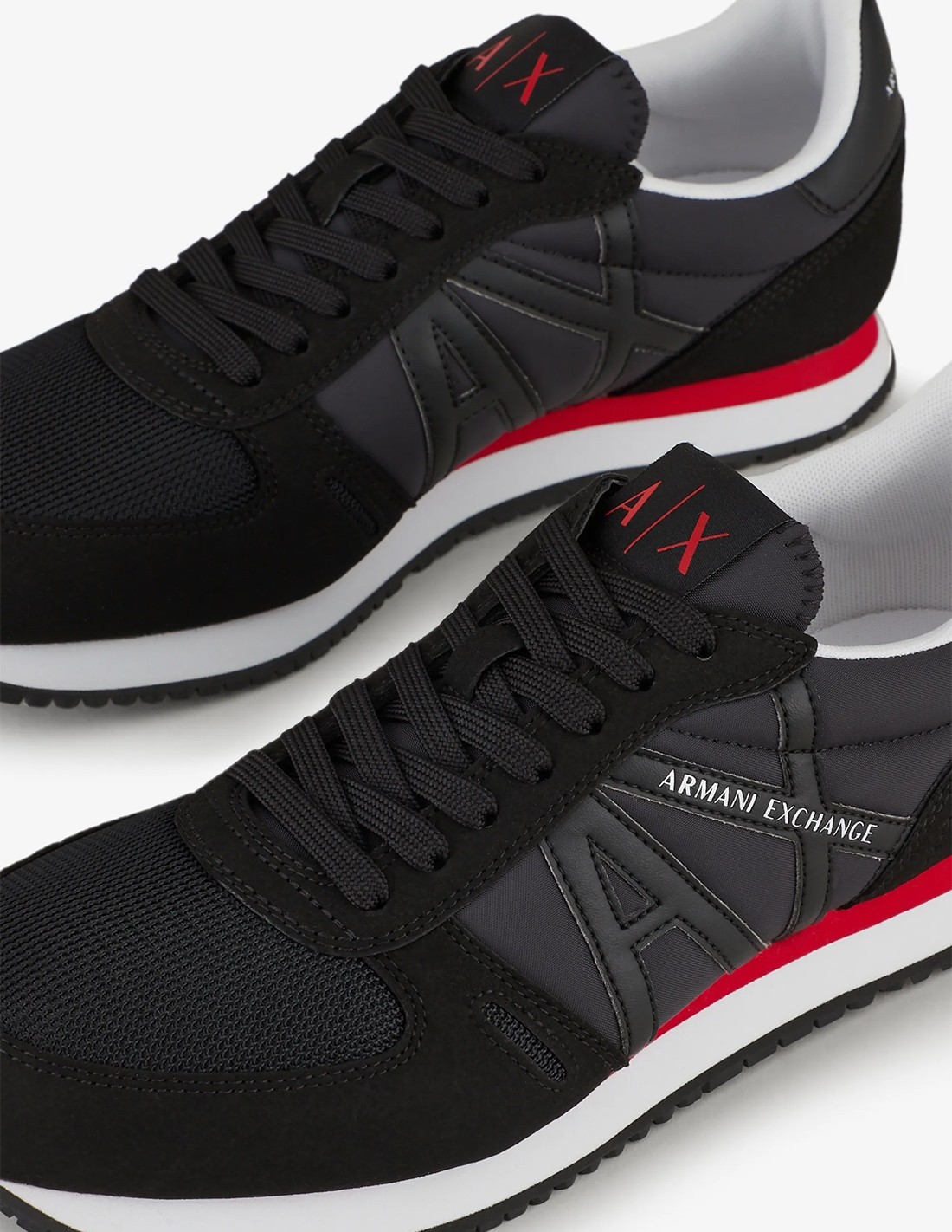 armani exchange Baskets De Ville Homme Street Men noir rouge