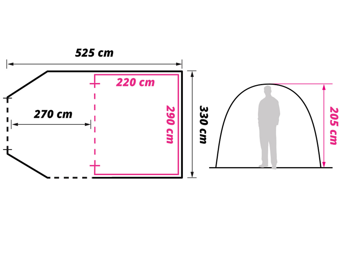 Tweedekans Obelink Summer 4 XL Easy Air CoolDark tunneltent