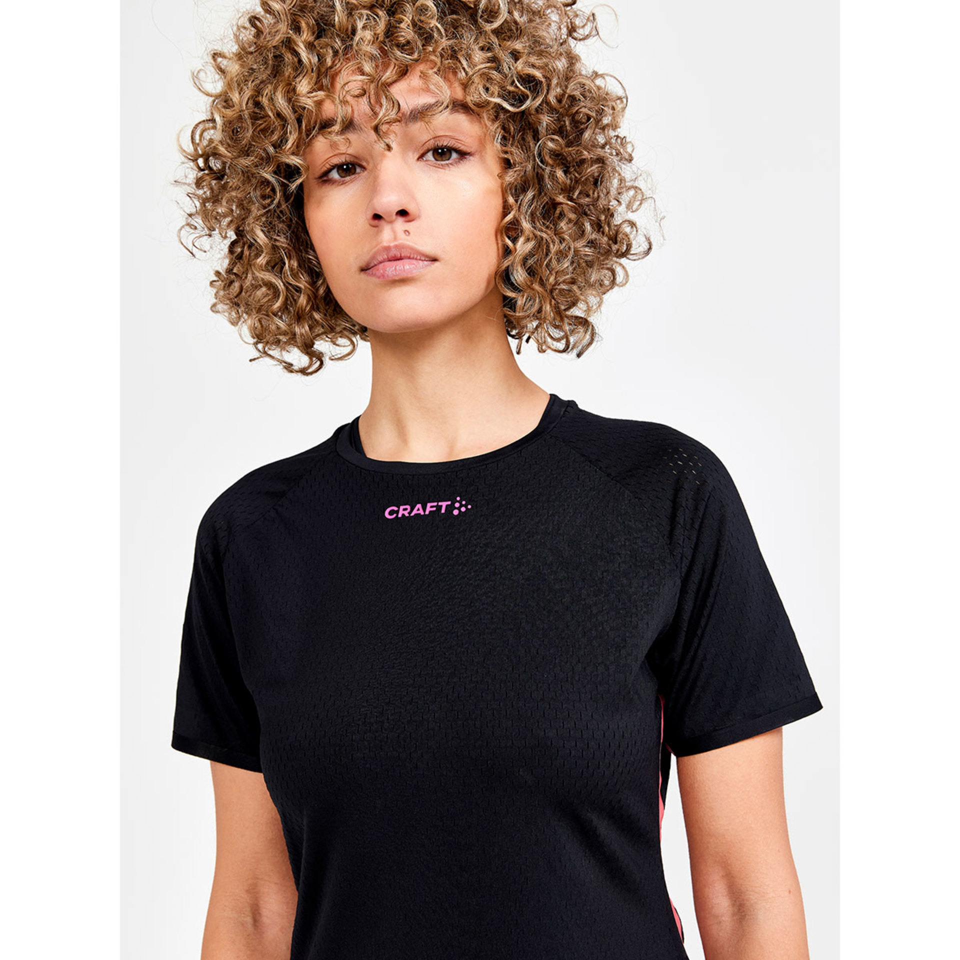 Craft CTM Distance Warp Mesh Hardloopshirt Korte Mouwen Zwart Dames
