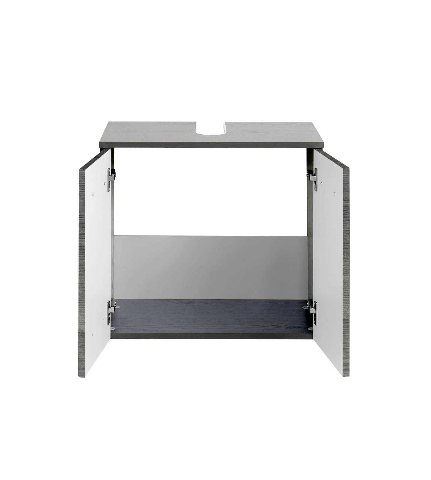 Waschbeckenunterschrank BOLOGNA - grafitgrau-Eiche rauchsilber - 60 cm