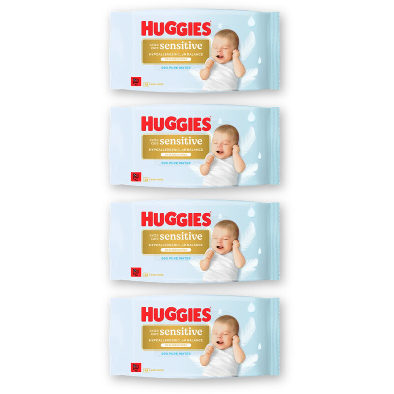 Huggies Extra care sensitive billendoekjes 4-pck