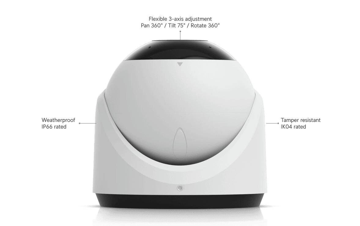 Netzwerkkamera G6 Turret Weiss<br>4K KI-Kamera mit wetterfester IP66-Zertifizierung und vielseitiger Montageoption