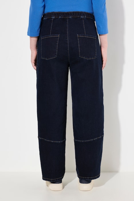Barrel-Jeans, weites Bein, Komfortbund, Biobaumwolle