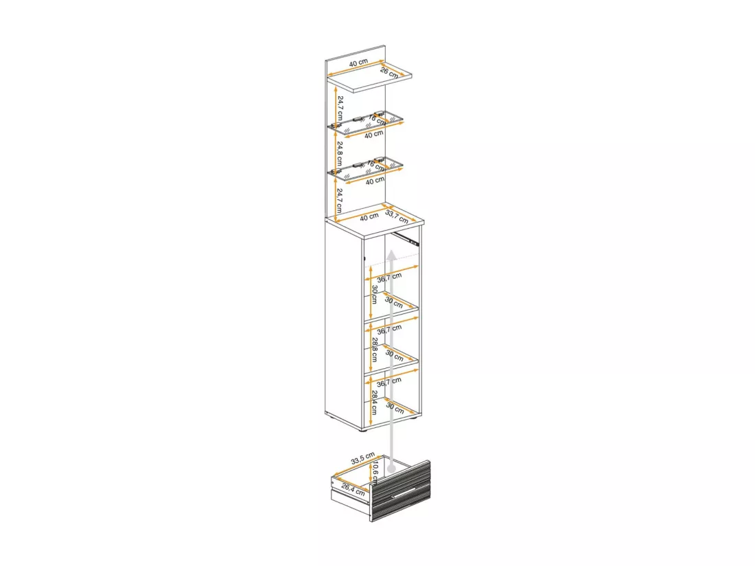 Colonne 2 Niveaux en Bois 