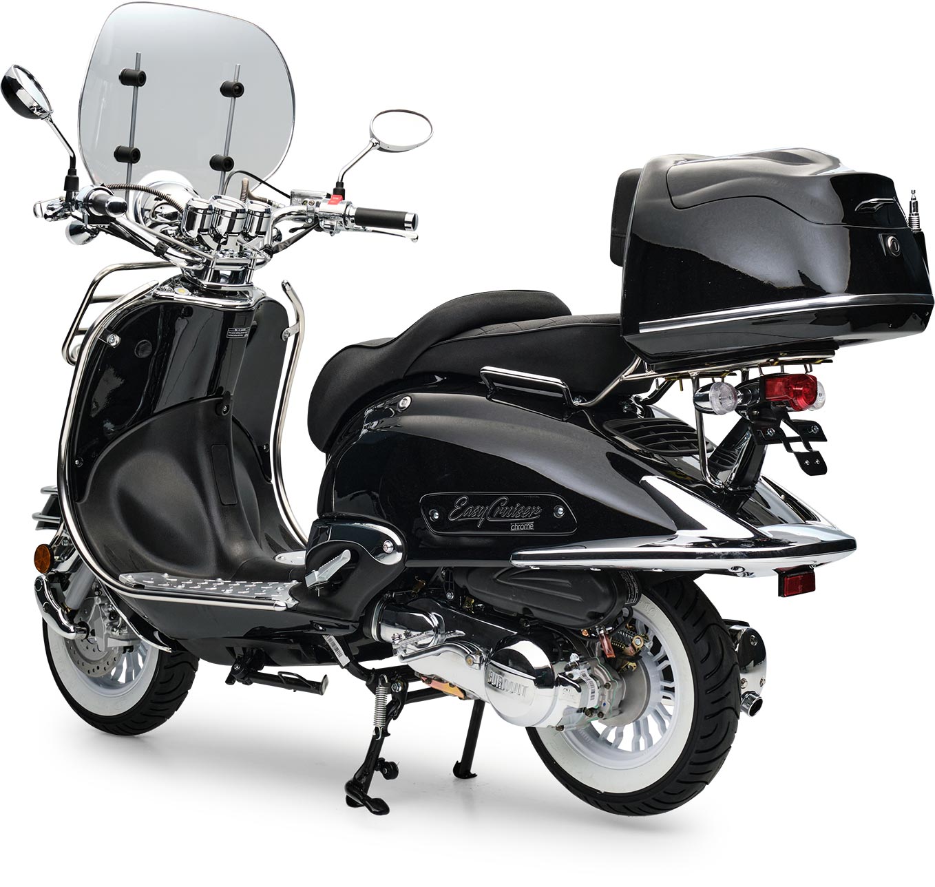 Motorroller Retro EasyCruiser Schwarz 50ccm Euro 5 EFI Scooter Moped Mofa