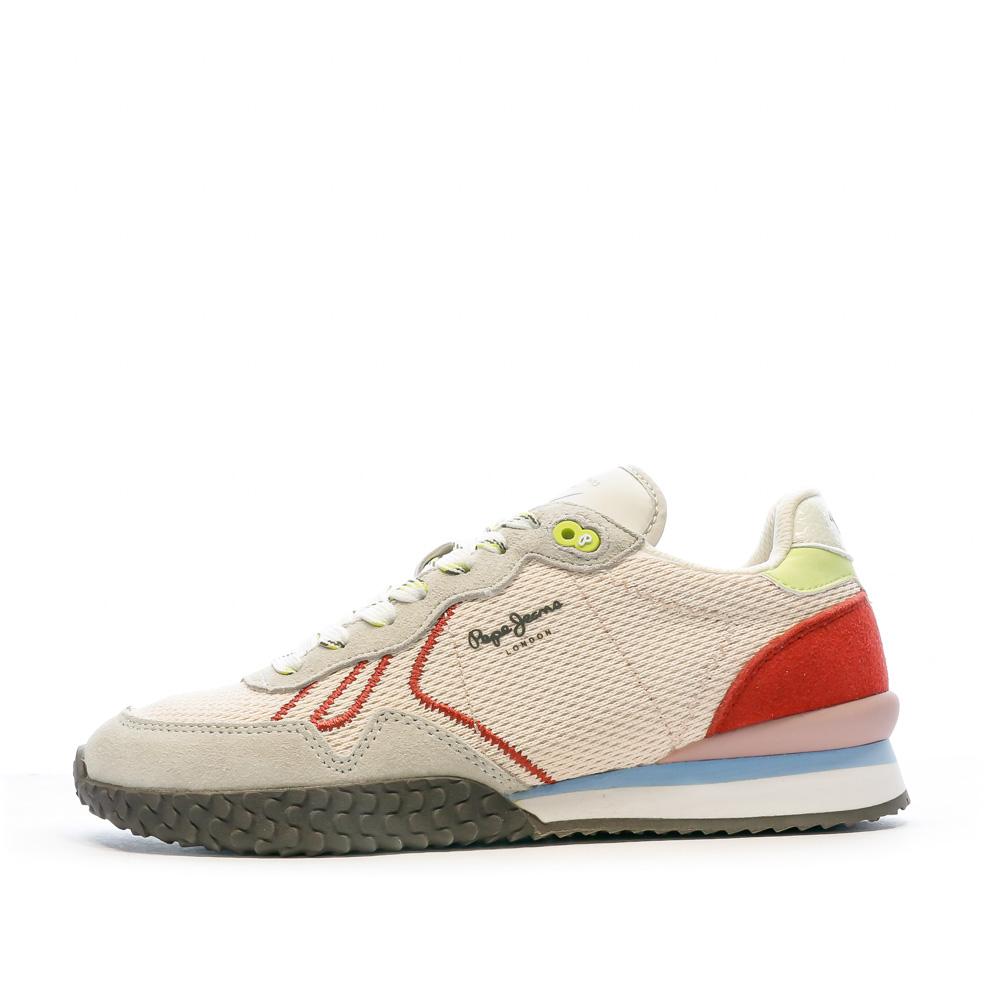 Pepe jeans Baskets Beige/Rouge Femme Pepe jeans Holland