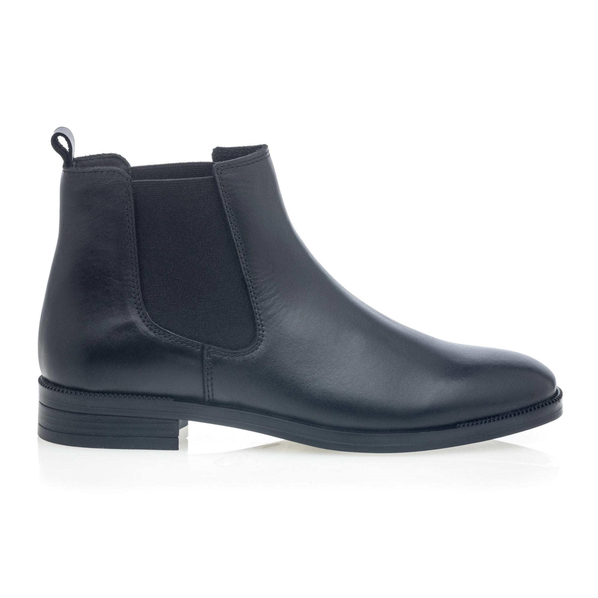 Boots chelsea Femme en cuir noir