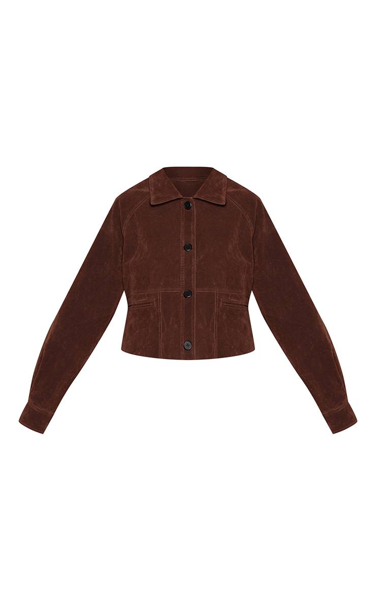 Marron Foncé Veste Oversize En Synthétique