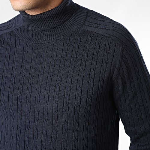 Pull Col Roulé Aiko Bleu Marine