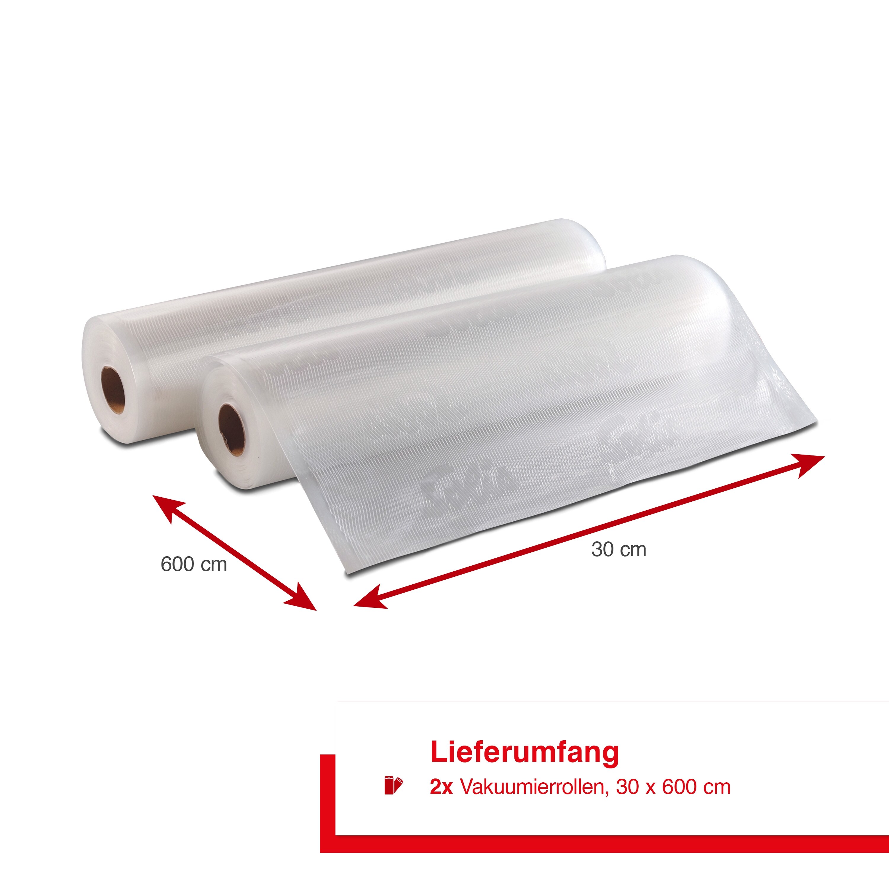 Solis Vakuumierfolie 2 Rollen BPA-frei, 600x30 cm, Dicke 110 µm