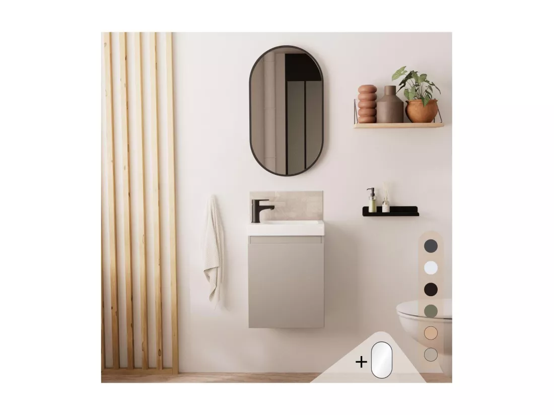 Ensemble meuble lave-mains LISA + Miroir PEPPER